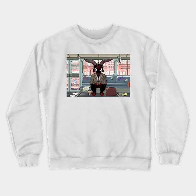 Business Baphomet Crewneck Sweatshirt by thatnickog